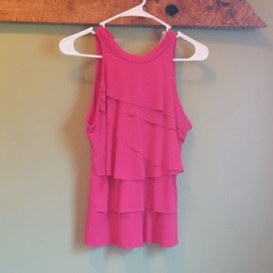 Pink ruffle tank